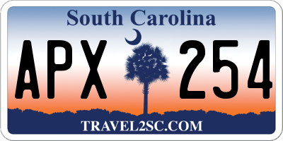SC license plate APX254