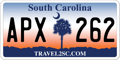 SC license plate APX262