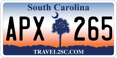 SC license plate APX265