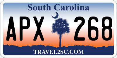 SC license plate APX268