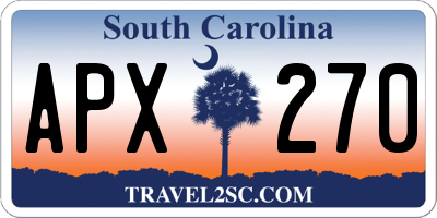 SC license plate APX270