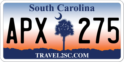 SC license plate APX275