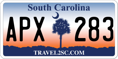 SC license plate APX283