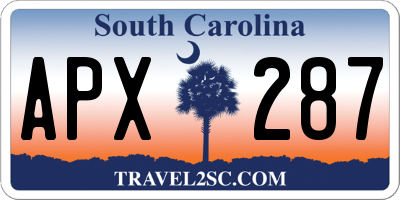 SC license plate APX287
