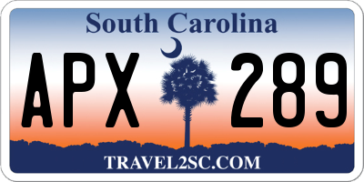 SC license plate APX289