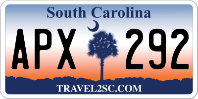 SC license plate APX292