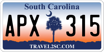 SC license plate APX315