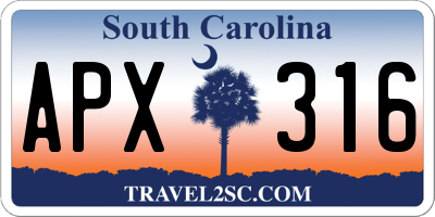 SC license plate APX316