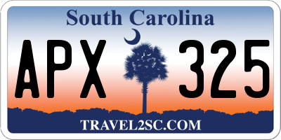 SC license plate APX325