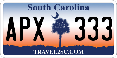 SC license plate APX333