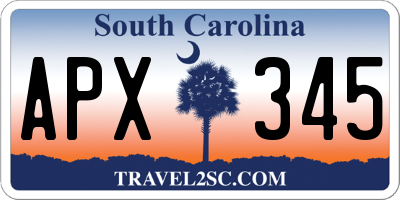 SC license plate APX345
