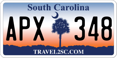 SC license plate APX348