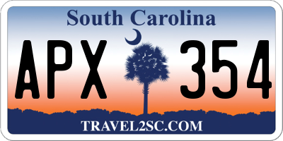 SC license plate APX354