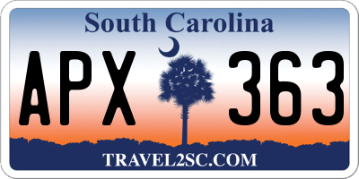 SC license plate APX363