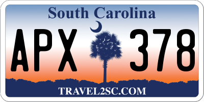 SC license plate APX378