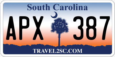 SC license plate APX387