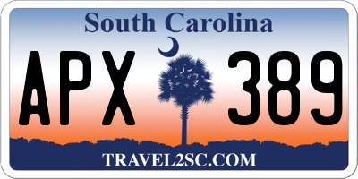 SC license plate APX389