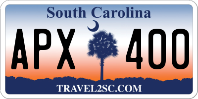 SC license plate APX400
