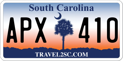 SC license plate APX410