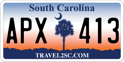 SC license plate APX413
