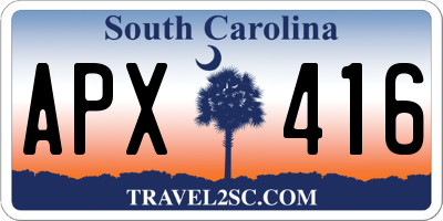 SC license plate APX416