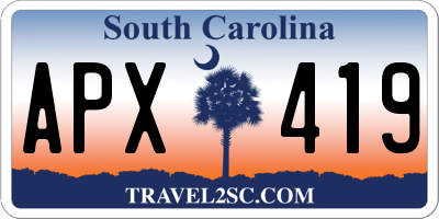 SC license plate APX419