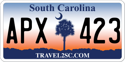 SC license plate APX423