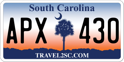 SC license plate APX430