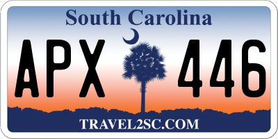 SC license plate APX446