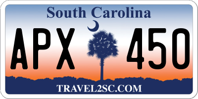 SC license plate APX450