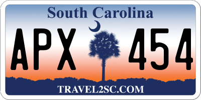 SC license plate APX454