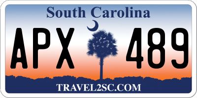 SC license plate APX489