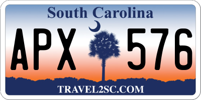 SC license plate APX576