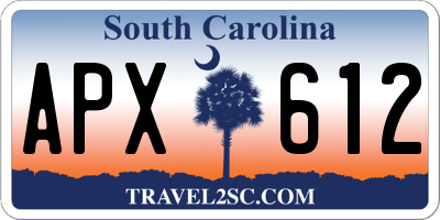 SC license plate APX612