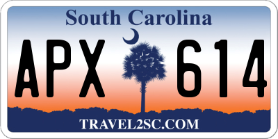 SC license plate APX614