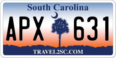 SC license plate APX631