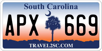 SC license plate APX669