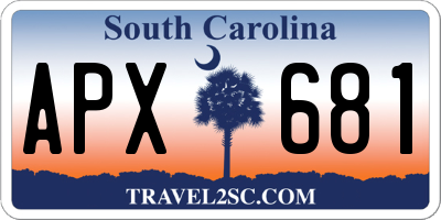 SC license plate APX681