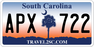 SC license plate APX722