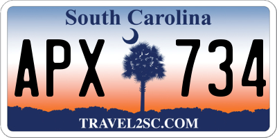 SC license plate APX734