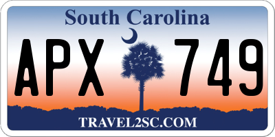 SC license plate APX749
