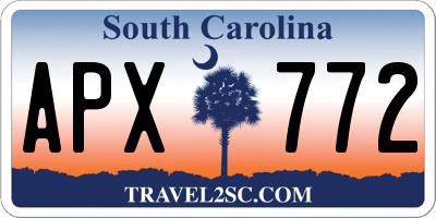 SC license plate APX772