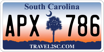 SC license plate APX786