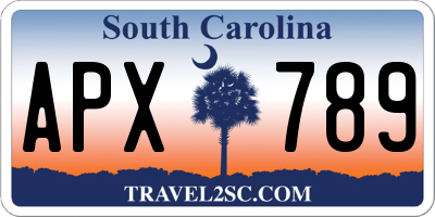 SC license plate APX789