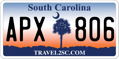 SC license plate APX806