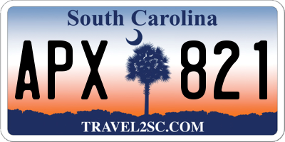 SC license plate APX821