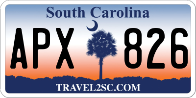 SC license plate APX826