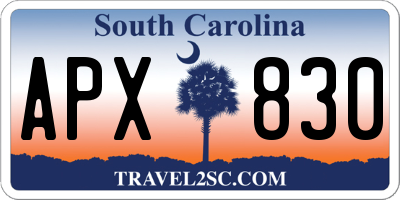 SC license plate APX830