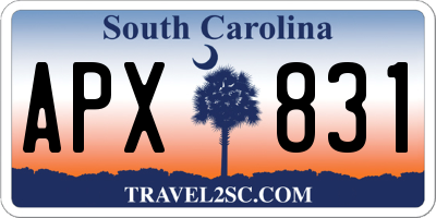 SC license plate APX831