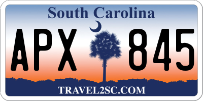 SC license plate APX845